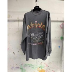 GT Balenciaga Men's Tbilisi Long Sleeve T-shirt in Black