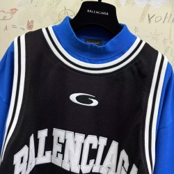 GT Balenciaga Men's Basketball Series - Layered Long Sleeve T-shirt in Black/white