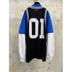 GT Balenciaga Men's Basketball Series - Layered Long Sleeve T-shirt in Black/white