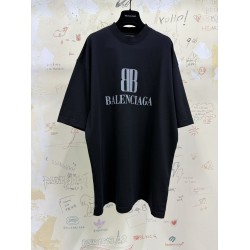 GT Balenciaga  Men's Nano Bb T-shirt  in Black Faded