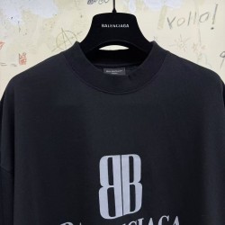 GT Balenciaga  Men's Nano Bb T-shirt  in Black Faded