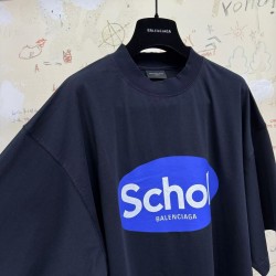 GT Balenciaga  Men's Balenciaga I Scholl T-shirt in Black Faded