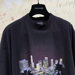 GT Balenciaga City Of Angels T-shirt  in Black Faded
