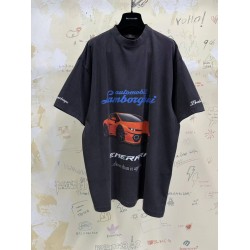 GT Balenciaga Men's Balenciaga I Automobili Lamborghini T-shirt in Black Faded