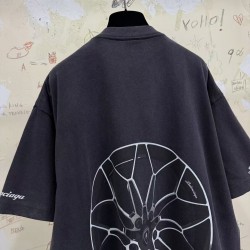 GT Balenciaga Men's Balenciaga I Automobili Lamborghini T-shirt in Black Faded