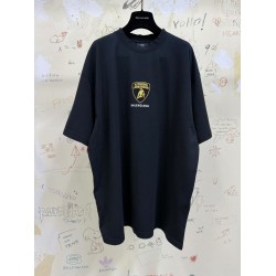 GT Balenciaga Men's Balenciaga I Automobili Lamborghini  T-shirt in Black Faded