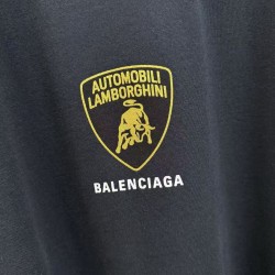 GT Balenciaga Men's Balenciaga I Automobili Lamborghini  T-shirt in Black Faded