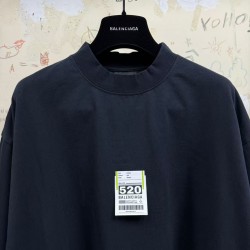 GT Balenciaga Airport Tag T-shirt  in Faded Black