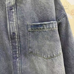 GT Balenciaga Men's Shirt Parka in Blue