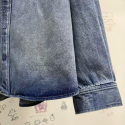 GT Balenciaga Men's Shirt Parka in Blue