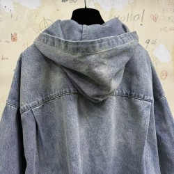 GT Balenciaga Men's Shirt Parka in Blue