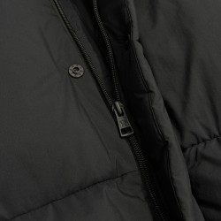 Moncler Zippered Pocket Detachable Hooded Long-Sleeved Down Jacket Black