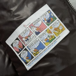 Moncler Maya Series Patent Leather High-Neck Hooded Down Jacket Dark Brown