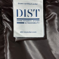 Moncler Maya Series Patent Leather High-Neck Hooded Down Jacket Dark Brown