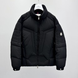 Moncler Zipper Long Sleeve Down Jacket Black