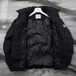 Moncler Zipper Long Sleeve Down Jacket Black
