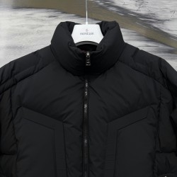 Moncler Zipper Long Sleeve Down Jacket Black