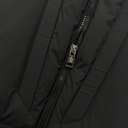 Moncler Zipper Long Sleeve Down Jacket Black