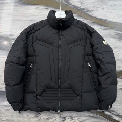 Moncler Zipper Long Sleeve Down Jacket Black