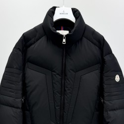 Moncler Zipper Long Sleeve Down Jacket Black