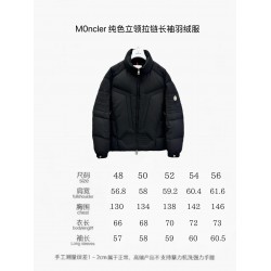 Moncler Zipper Long Sleeve Down Jacket Black