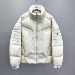 Moncler Zipper Long Sleeve Down Jacket White 
