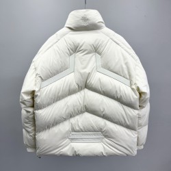 Moncler Zipper Long Sleeve Down Jacket White 