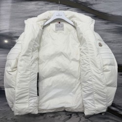 Moncler Zipper Long Sleeve Down Jacket White 