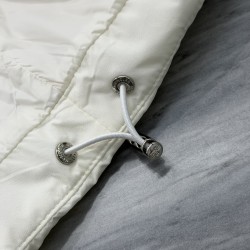 Moncler Zipper Long Sleeve Down Jacket White 