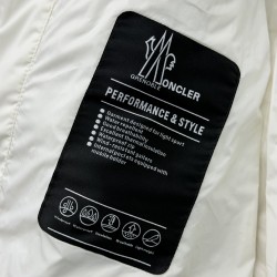 Moncler Zipper Long Sleeve Down Jacket White 