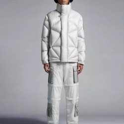 MoNCLER Triangle Quilted Nylon Stand Collar Down Jacket