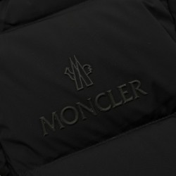 Moncler Solid Color Hooded Down Jacket Black