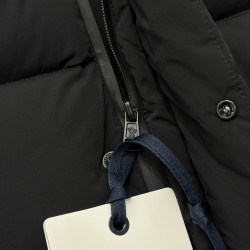 Moncler Solid Color Hooded Down Jacket Black