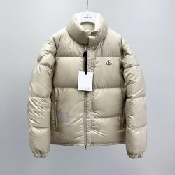 Moncler Men's Reversible Stand Collar Down Jacket with Detachable Sleeves