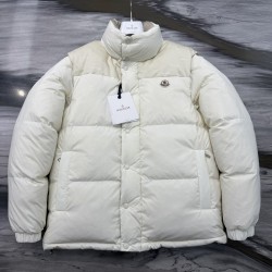 Moncler Men's Reversible Stand Collar Down Jacket with Detachable Sleeves