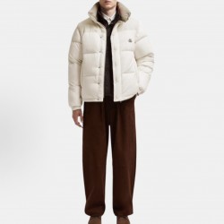 Moncler Men's Reversible Stand Collar Down Jacket with Detachable Sleeves