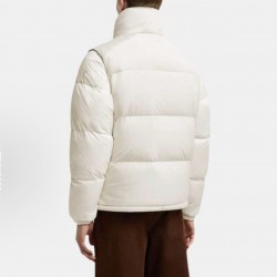 Moncler Men's Reversible Stand Collar Down Jacket with Detachable Sleeves