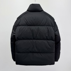 Moncler Men's Reversible Stand Collar Down Jacket with Detachable Sleeves Black
