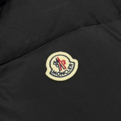 Moncler Men's Reversible Stand Collar Down Jacket with Detachable Sleeves Black
