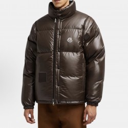 Moncler Men's Reversible Stand Collar Down Jacket with Detachable Sleeves Black