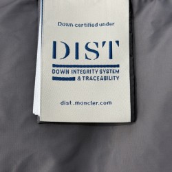 M0ncler x Christopher Raxxy Collaboration Stand Collar Zip-Up Logo Down Jacket Unisex Grey