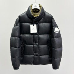 Moncler Tripiti Logo Matte Long-Sleeve Down Jacket  Grey