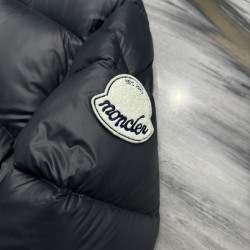 Moncler Tripiti Logo Matte Long-Sleeve Down Jacket  Grey