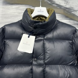 Moncler Tripiti Logo Matte Long-Sleeve Down Jacket  Grey
