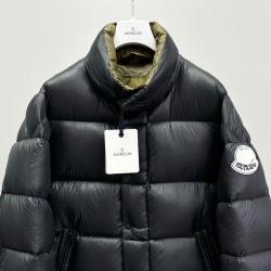 Moncler Tripiti Logo Matte Long-Sleeve Down Jacket  Grey