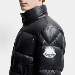 Moncler Tripiti Logo Matte Long-Sleeve Down Jacket  Grey