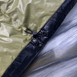 Moncler Men's Down Jacket with Logo Patch and Stand Collar Black