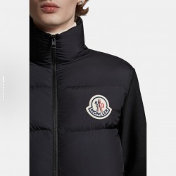 Moncler Padded Corduroy Series Solid Color Long-Sleeved Hoodless Down Jacket Men's Black