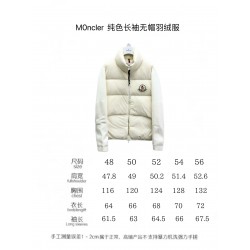 Moncler Padded Corduroy Series Solid Color Long-Sleeved Hoodless Down Jacket Men's Cream