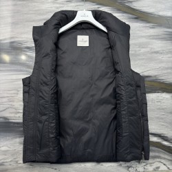 Moncler Stand Collar Zipper Logo Vest Down Jacket Black